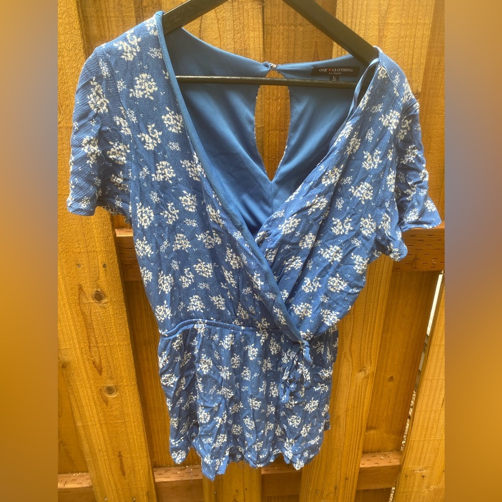 Blue Floral Romper